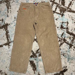 Empyre Relaxed Baggy Corduroy Pants Size 34x28 Khaki Skater Y2K